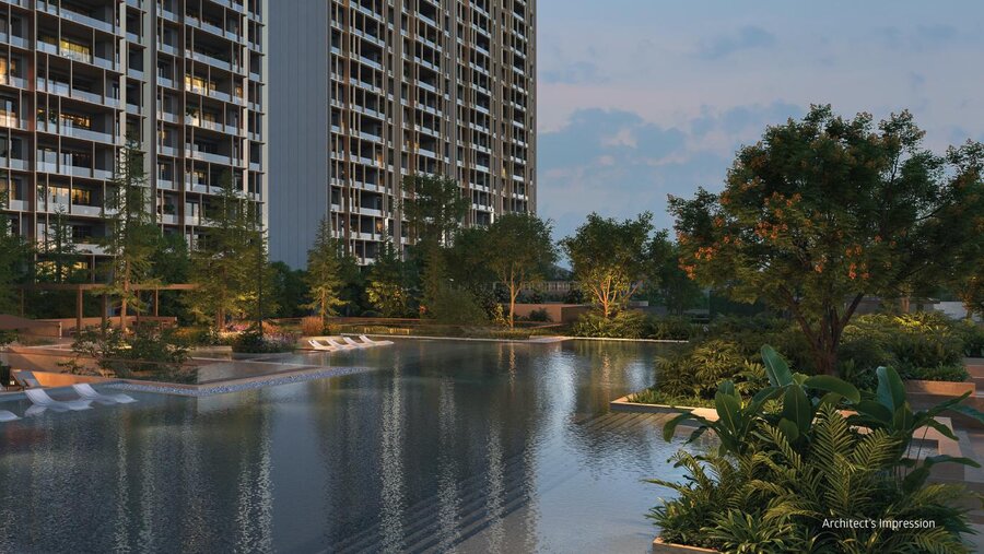Oberoi Three Sixty North lakefront pool