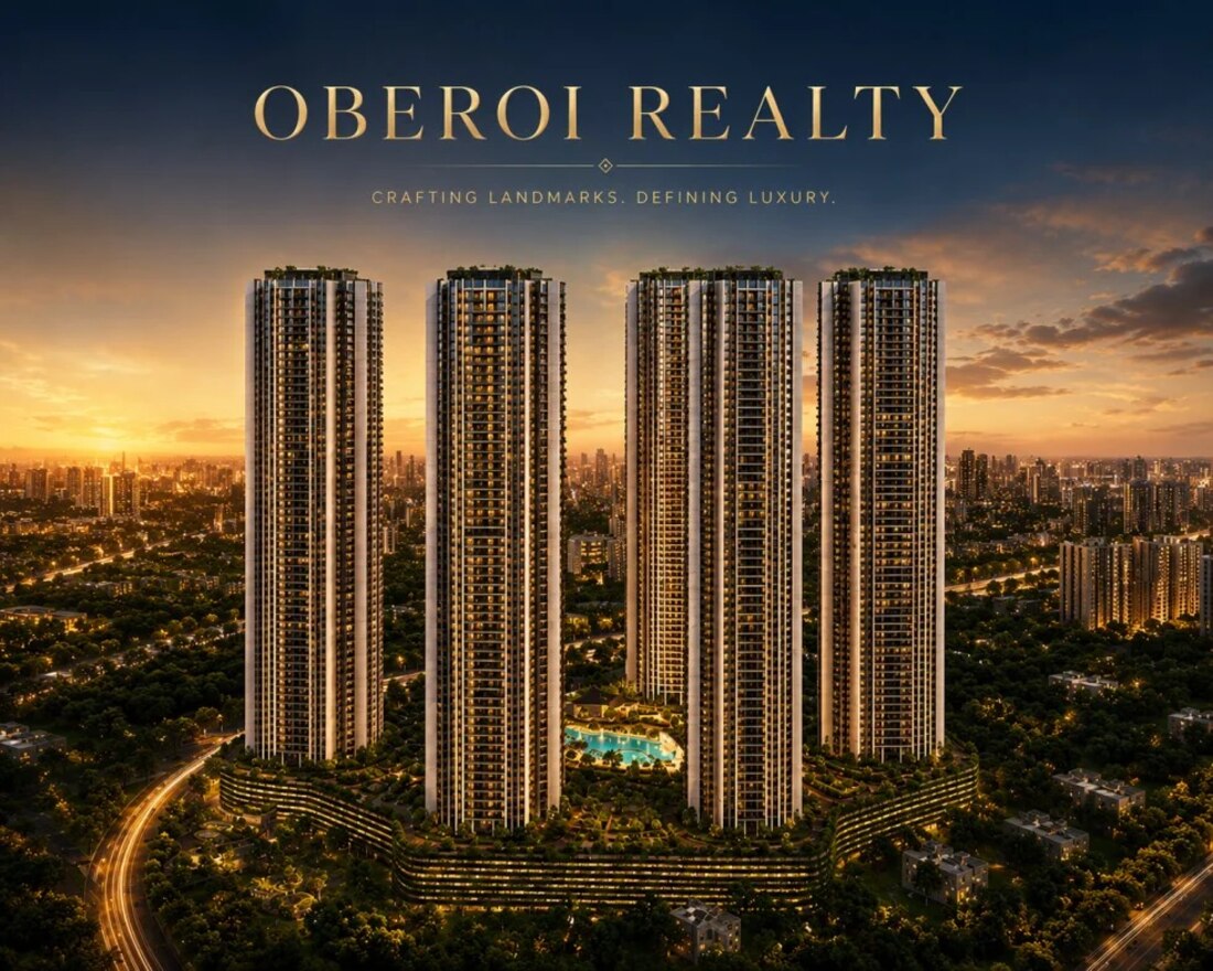 Oberoi Three Sixty North — towers at dusk